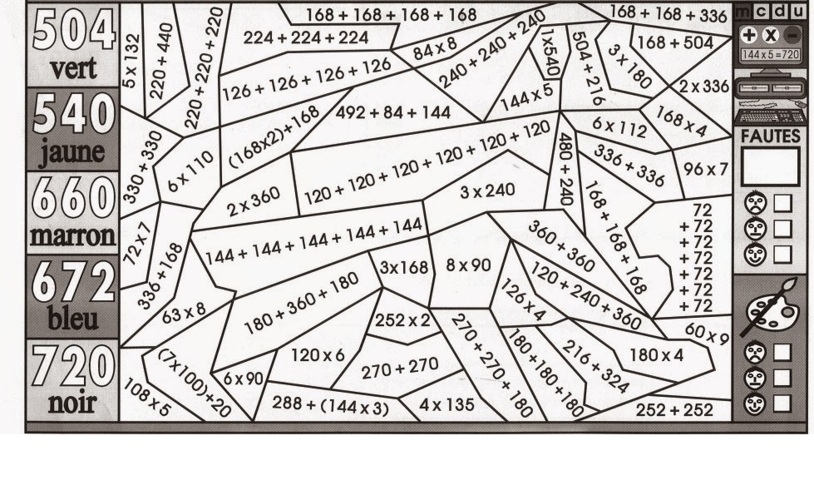 Coloriage Magique Ce2 Addition Multiplication - Magique à imprimer